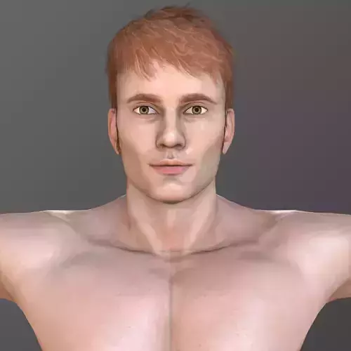 DAVID man in swimsuit Low-poly 3D model