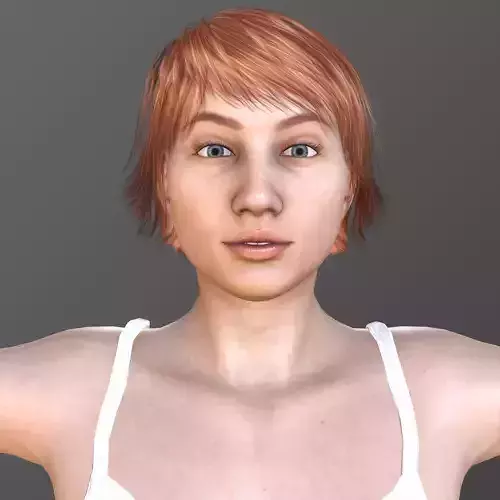DAISY woman in shorts and top Low-poly 3D model