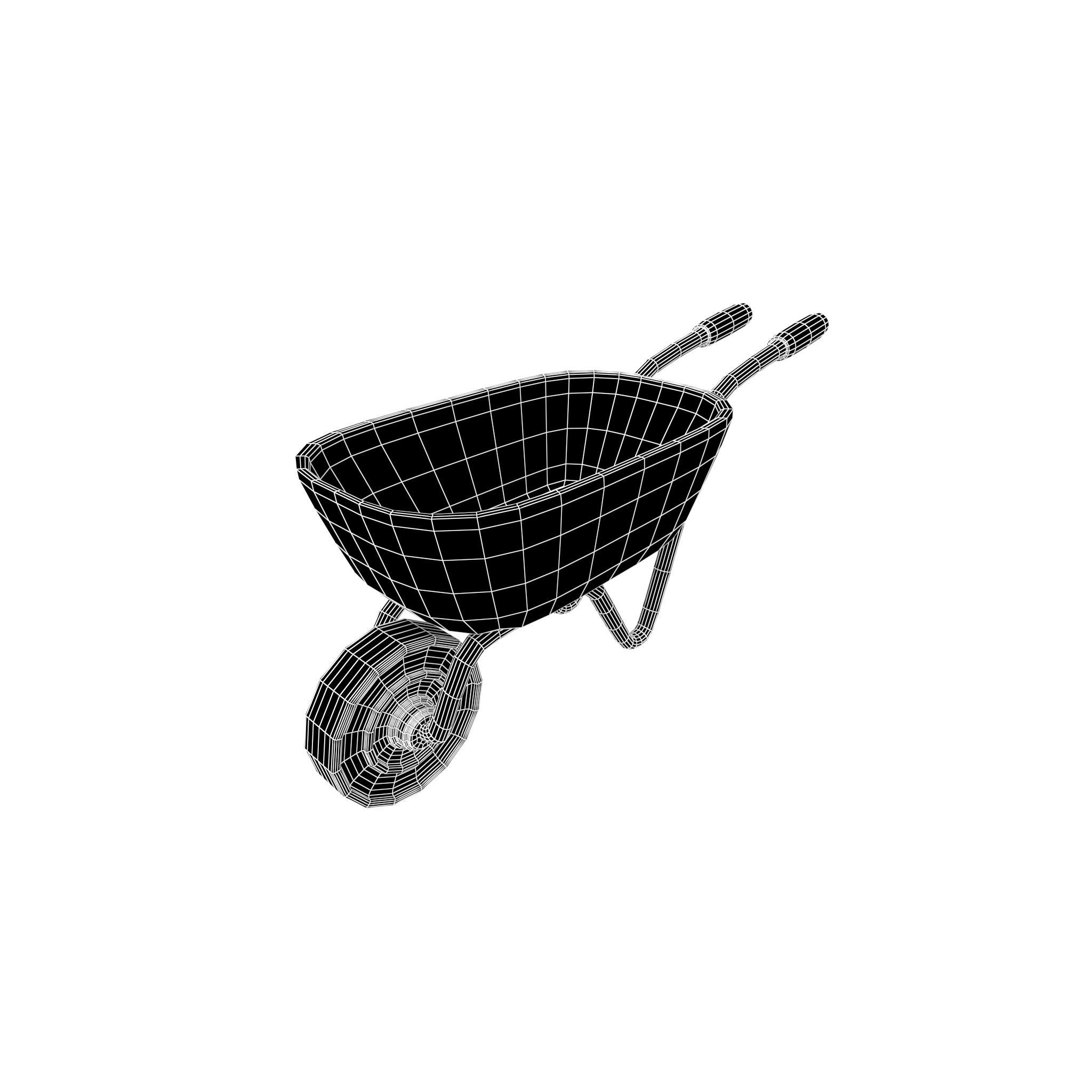 Cartoon Wheelbarrow v1 001 Low-poly 3D model_4