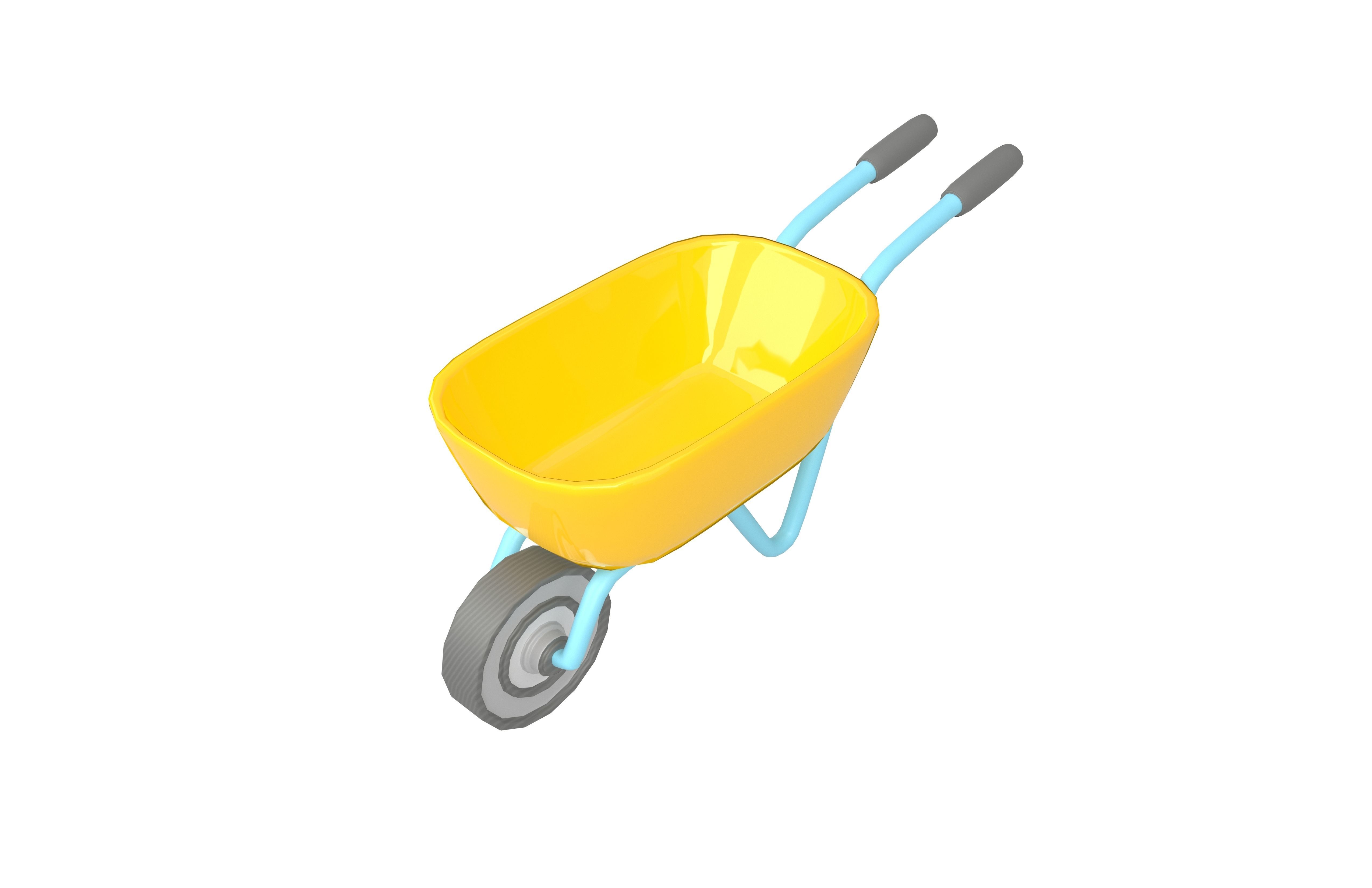 Cartoon Wheelbarrow v1 001 Low-poly 3D model_3