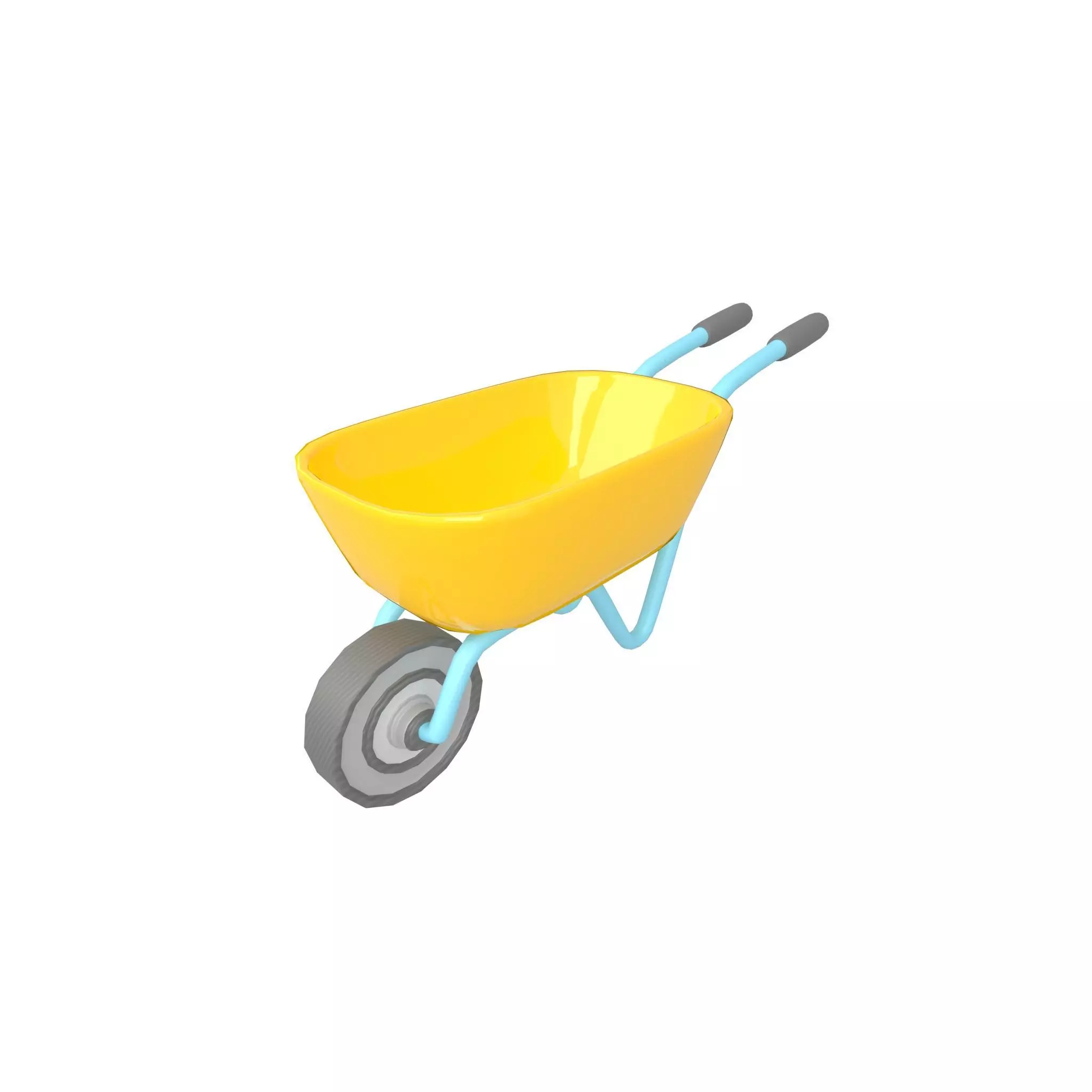 Cartoon Wheelbarrow v1 001 Low-poly 3D model_0