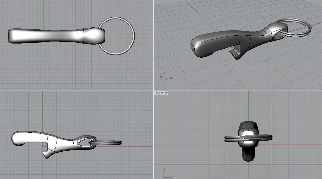 Keychain bottle opener 3D print model_1