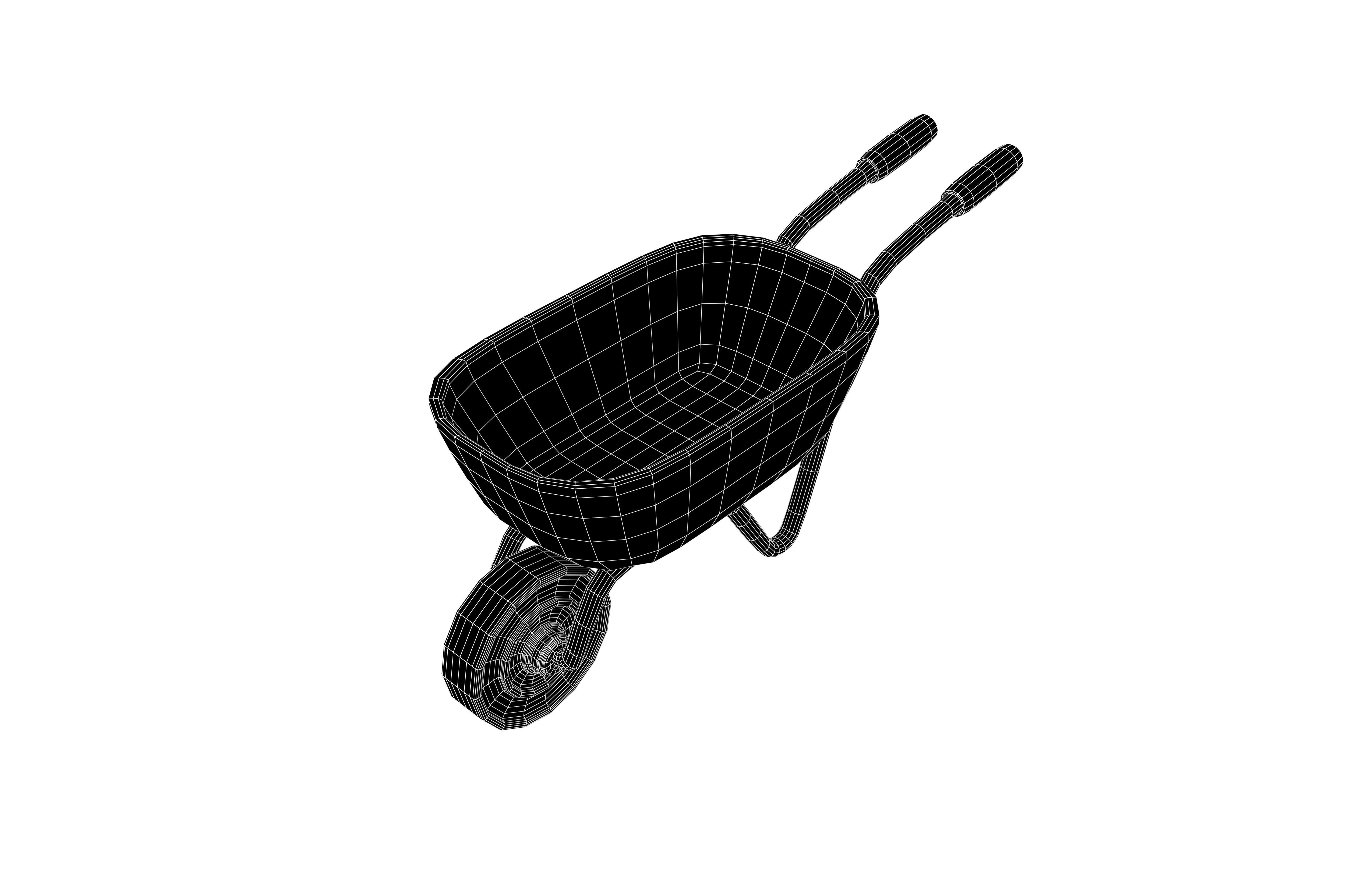 Cartoon Wheelbarrow v1 003 Low-poly 3D model_6