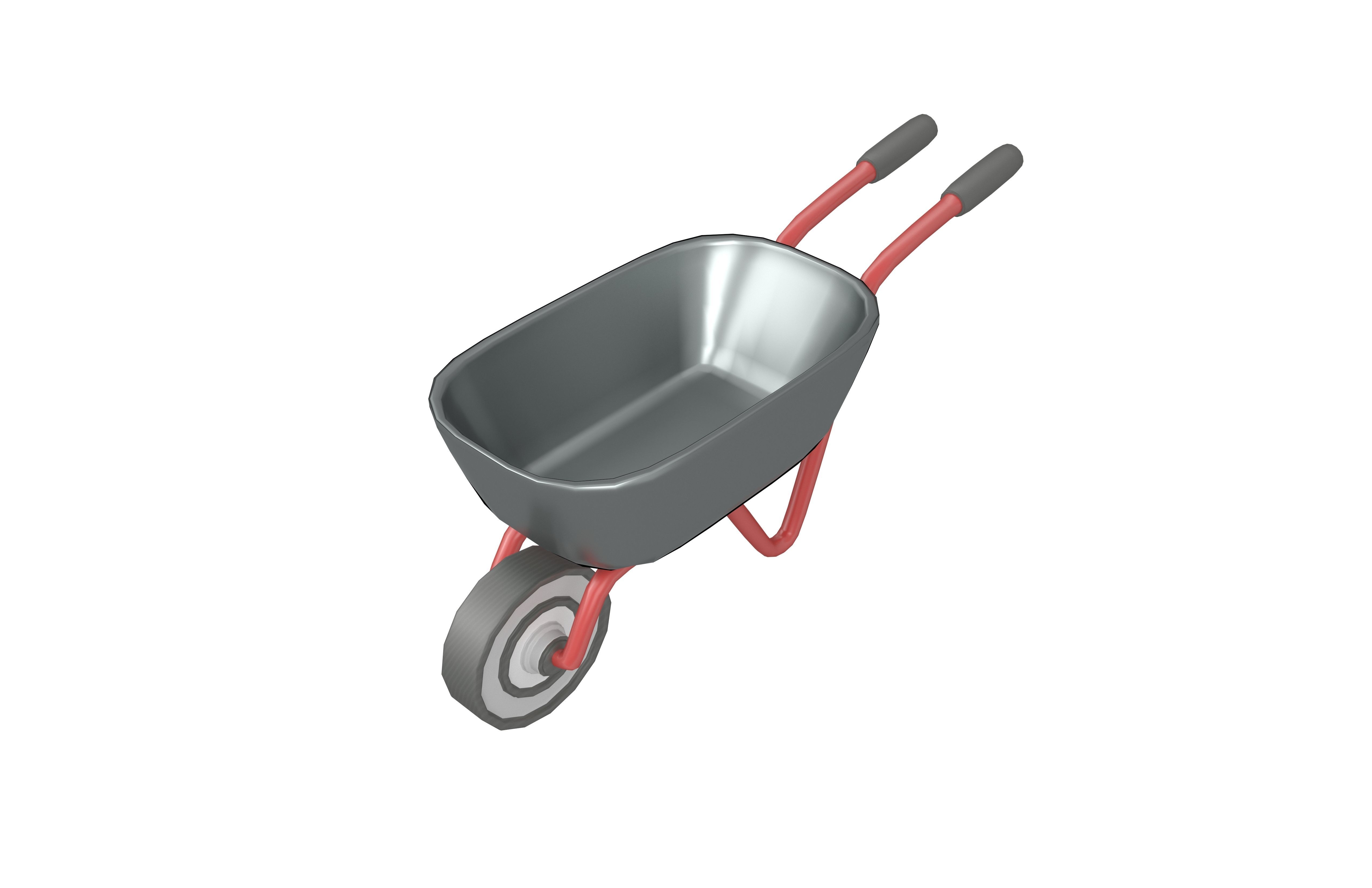 Cartoon Wheelbarrow v1 003 Low-poly 3D model_2