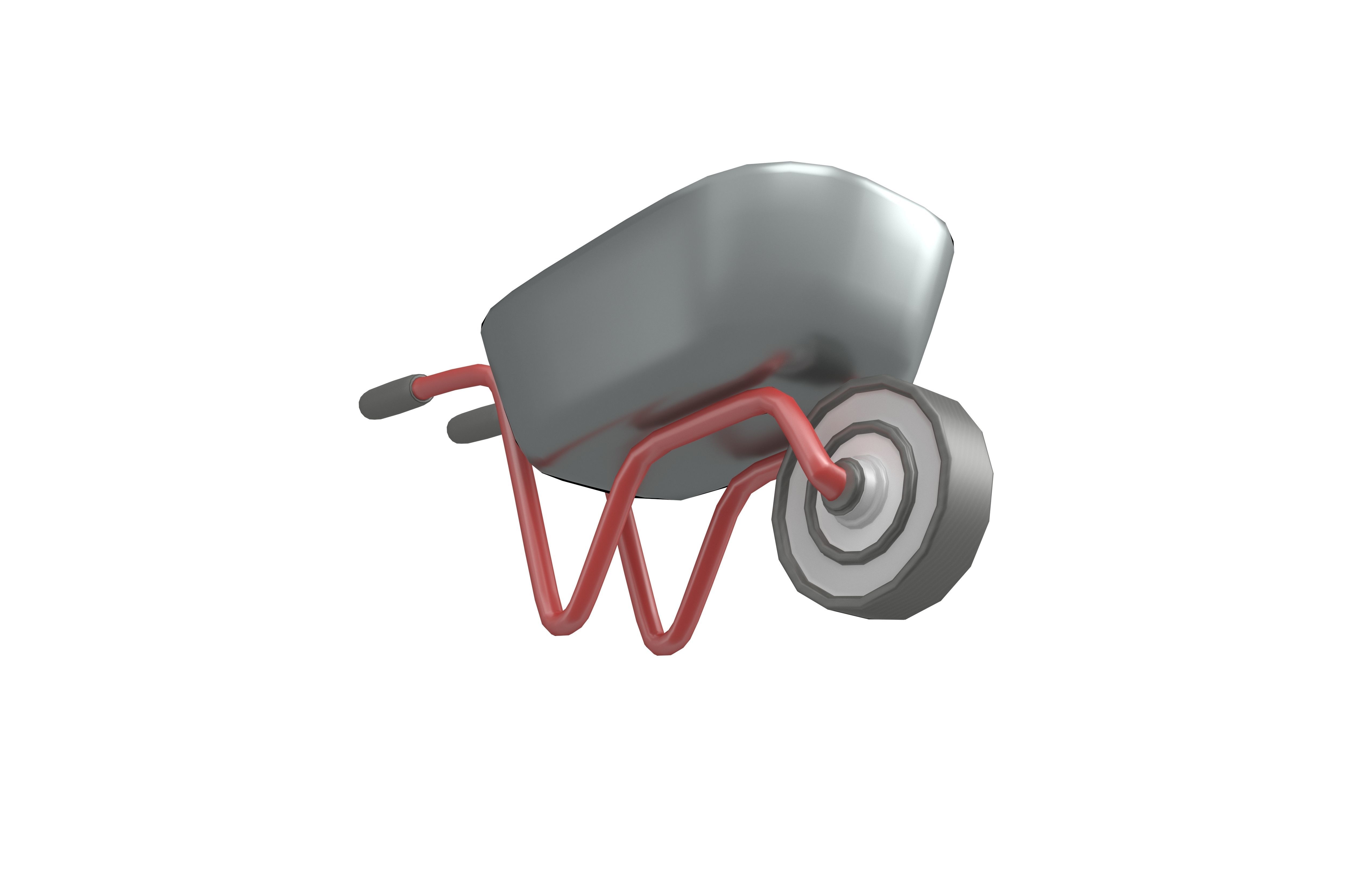 Cartoon Wheelbarrow v1 003 Low-poly 3D model_3