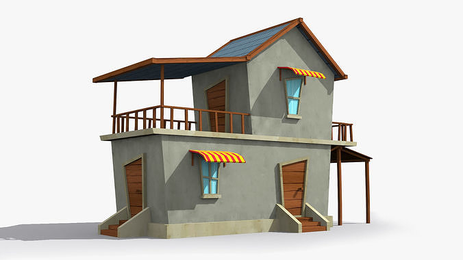 25 Cartoon House Collection Low poly 3D Model Pack 7
