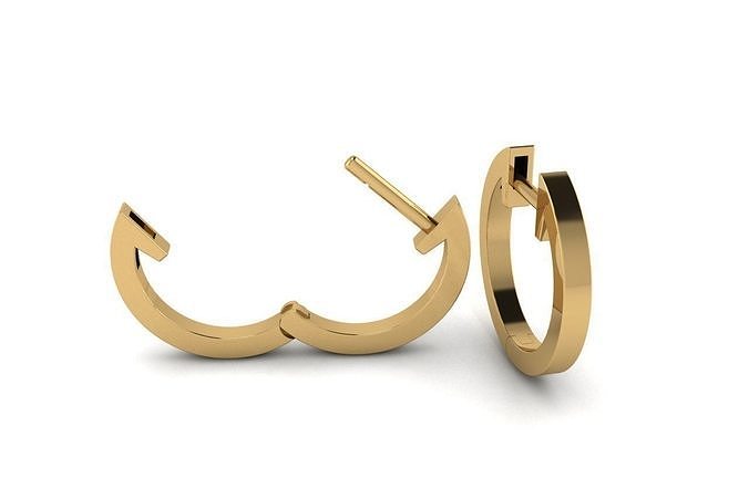 Round Hoop Earrings  3D print model