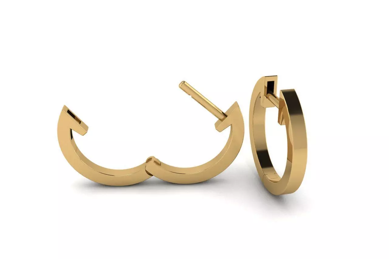 Round Hoop Earrings 3D print model