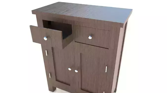Sideboard Unit 3D Model Low-poly 3D model
