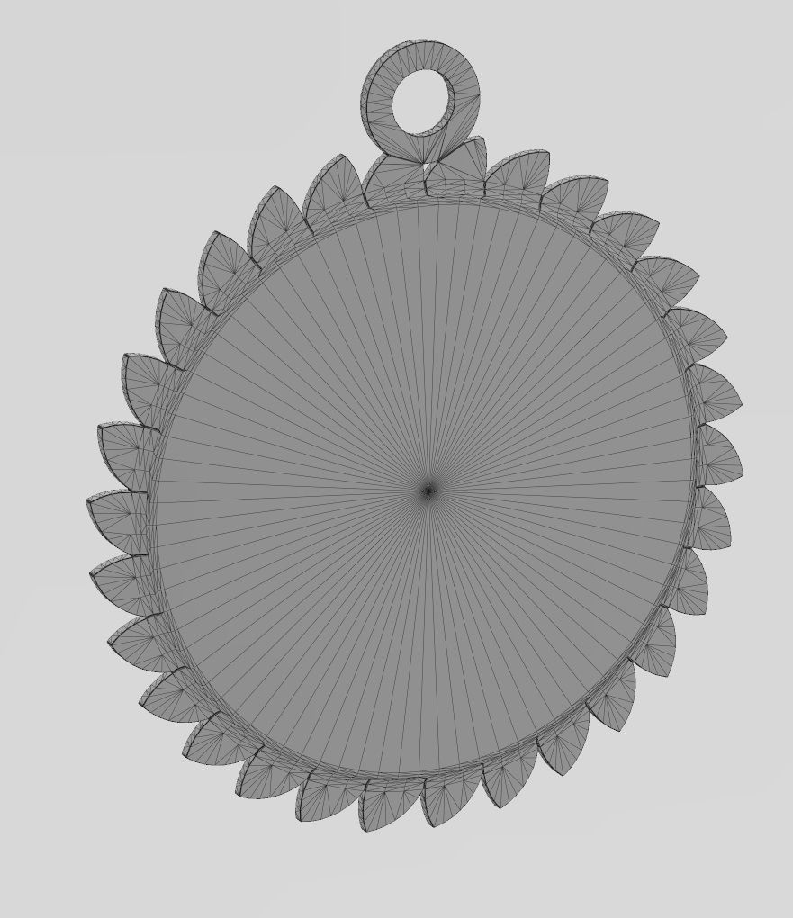 Tilted leaf lys flower motif pendant charm 3D print model_12