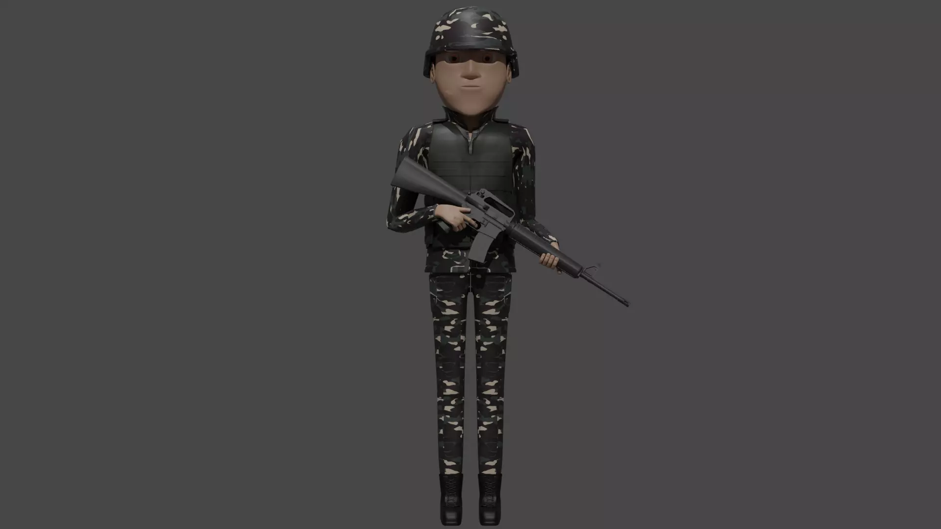 PHILIPPINES ARMY PACK with RIG and FREE M16 3D model