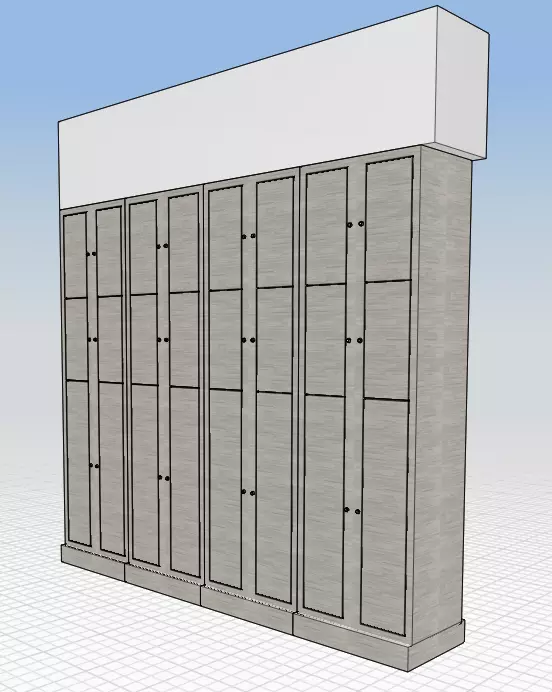 cupboard locker with four doors Free 3D model