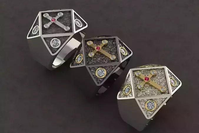 CROSS Ring For Man 3D print model