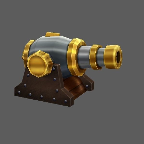 Fort01 cannon Low-poly 3D model_3