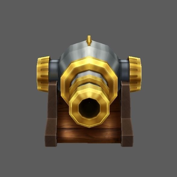 Fort01 cannon Low-poly 3D model_6