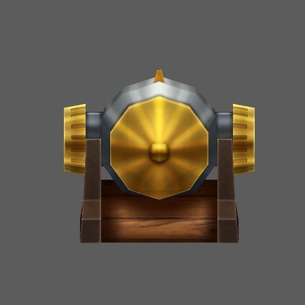 Fort01 cannon Low-poly 3D model_5