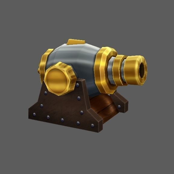 Fort01 cannon Low-poly 3D model_4