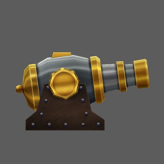 Fort01 cannon Low-poly 3D model_7