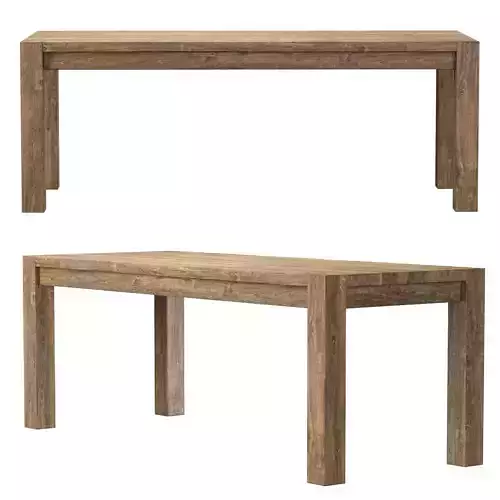 RH Reclaimed Russian Oak Dining Table  Low-poly 3D model