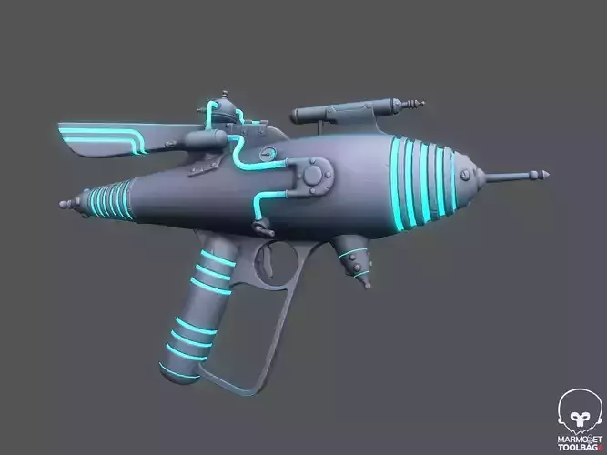 Retro Pbr Textured Raygun Low-poly 3D model