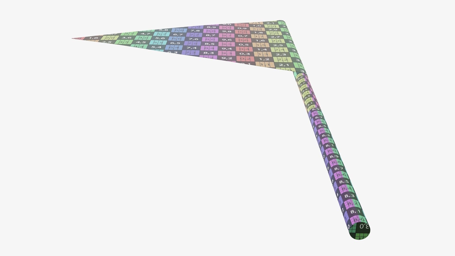 Decorative pennant on flagpole small 3D model_14