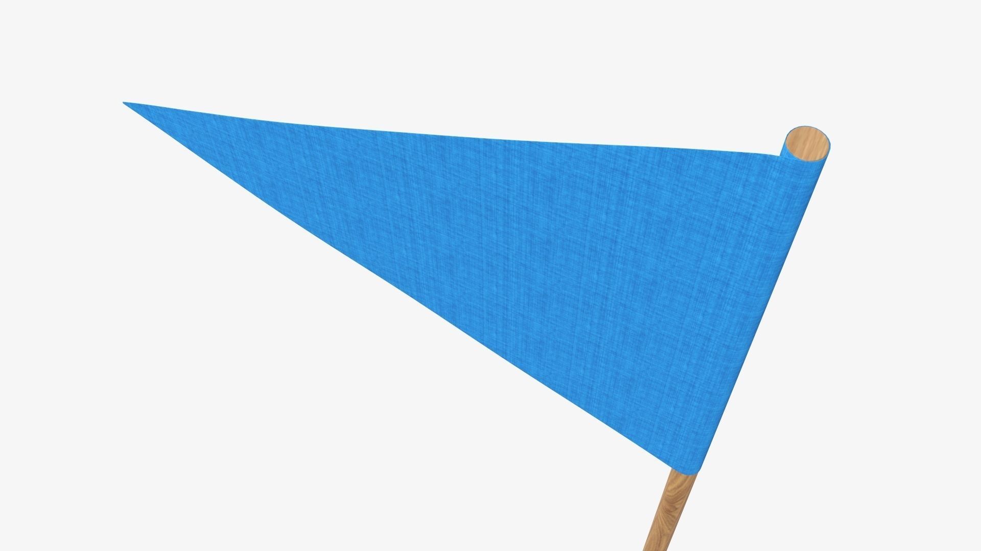 Decorative pennant on flagpole small 3D model_2
