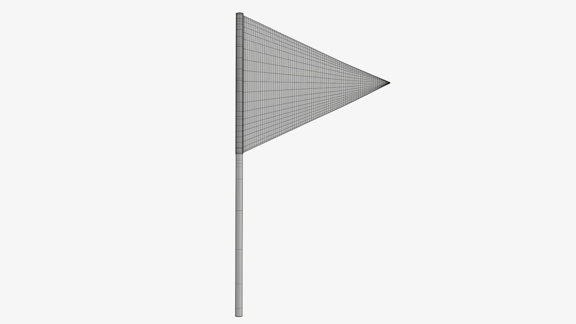Decorative pennant on flagpole small 3D model_5
