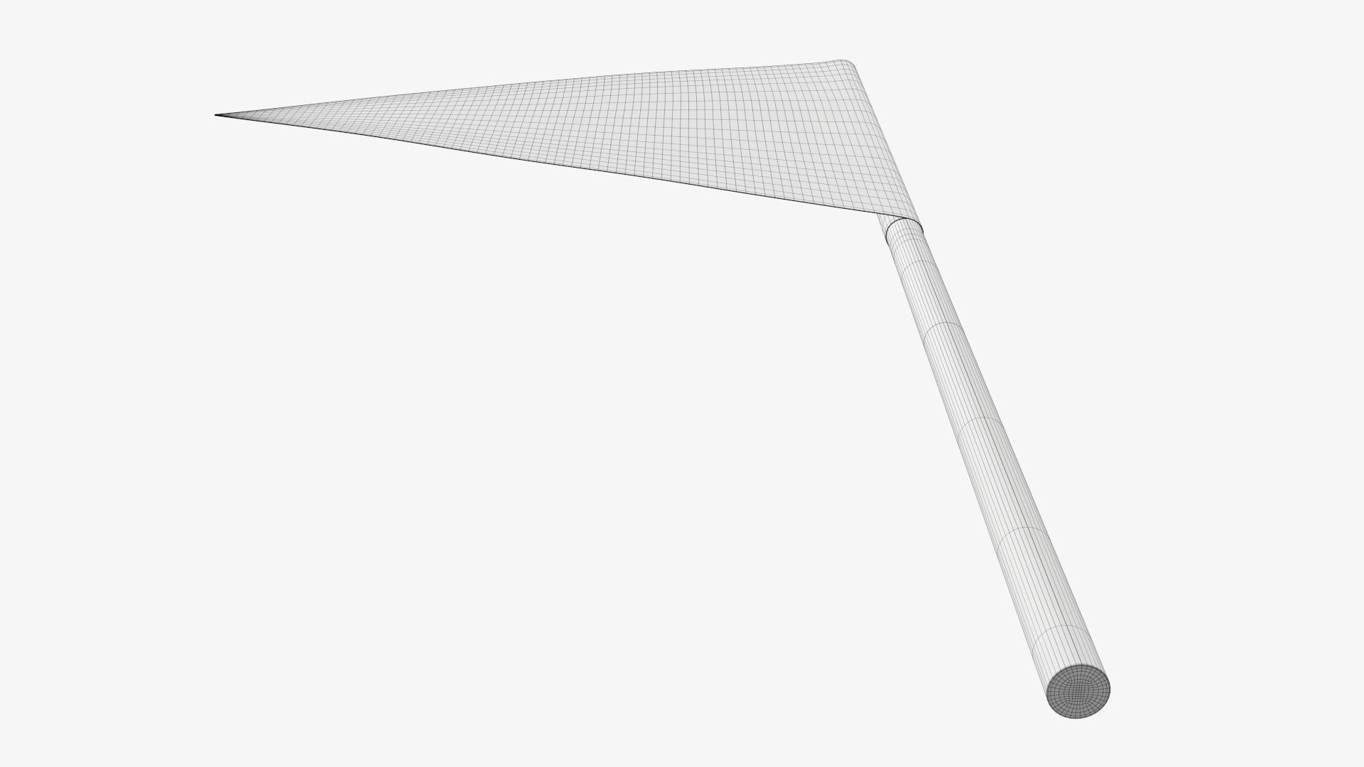 Decorative pennant on flagpole small 3D model_9