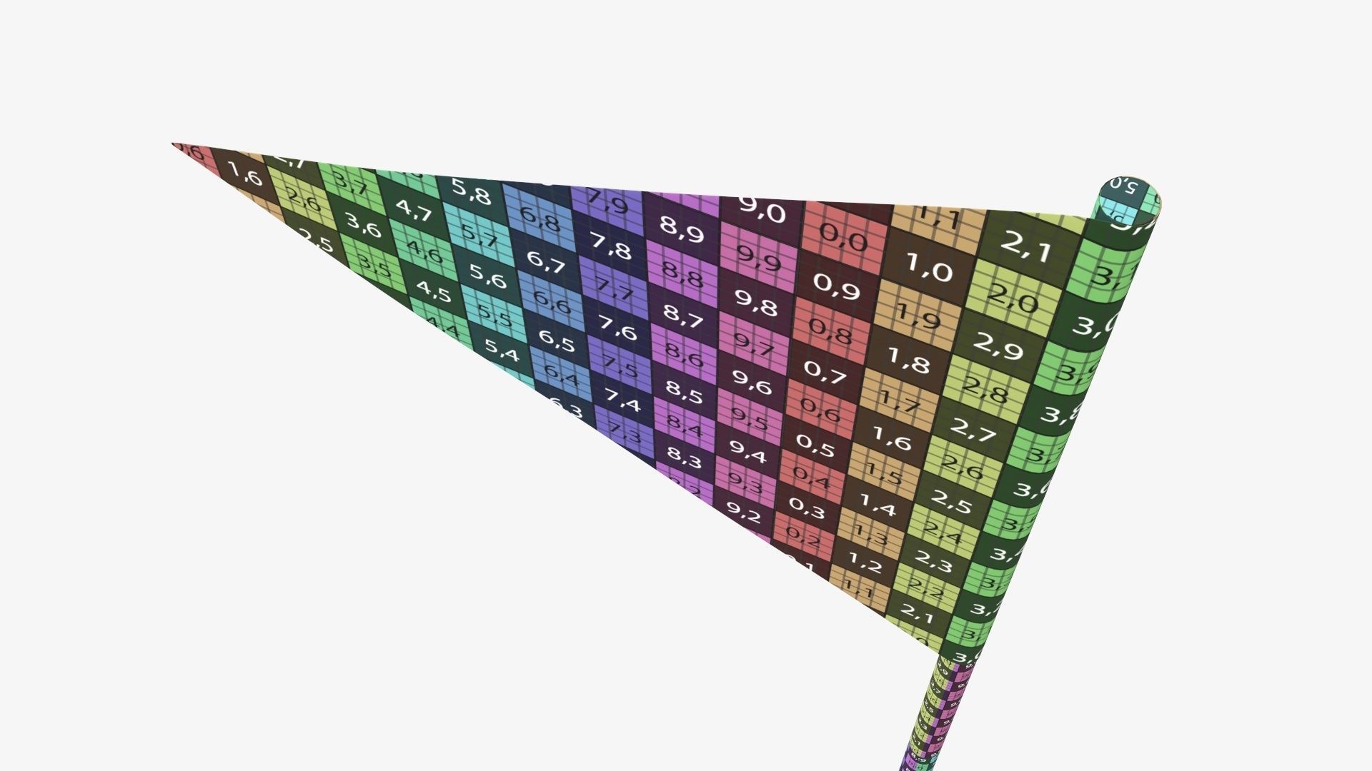 Decorative pennant on flagpole small 3D model_12