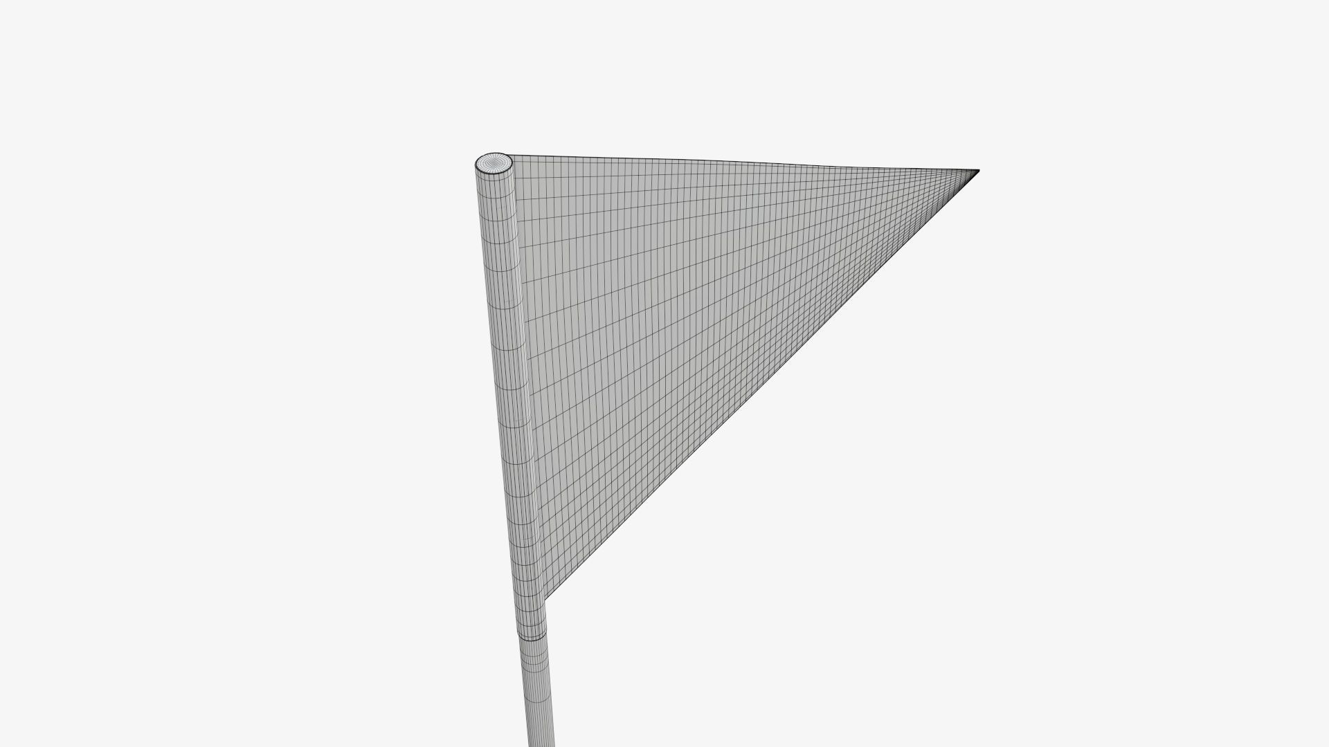 Decorative pennant on flagpole small 3D model_6