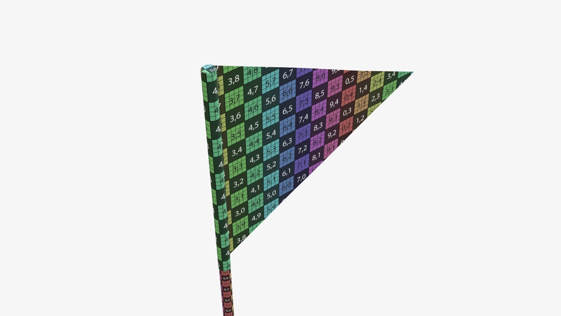 Decorative pennant on flagpole small 3D model_11