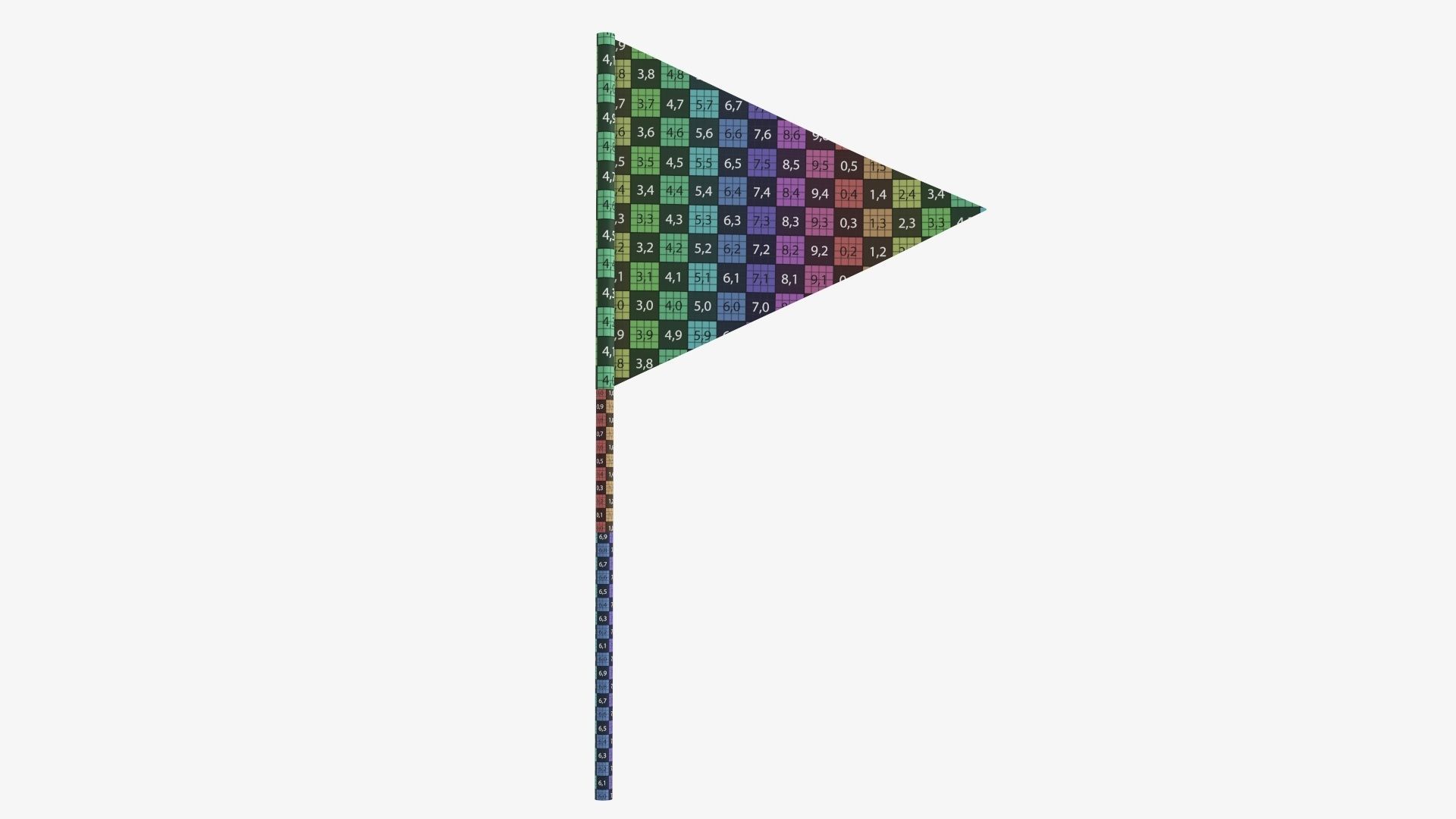 Decorative pennant on flagpole small 3D model_10