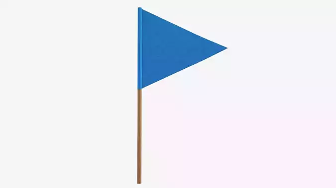 Decorative pennant on flagpole small 3D model