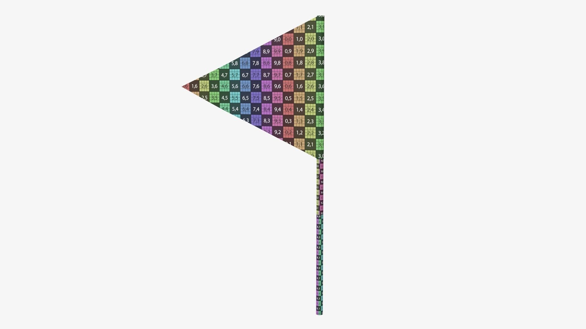 Decorative pennant on flagpole small 3D model_13