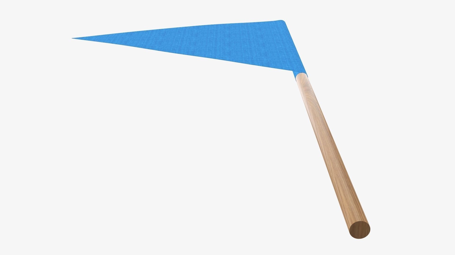 Decorative pennant on flagpole small 3D model_4