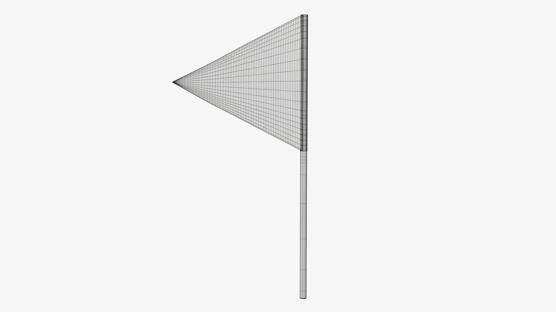 Decorative pennant on flagpole small 3D model_8