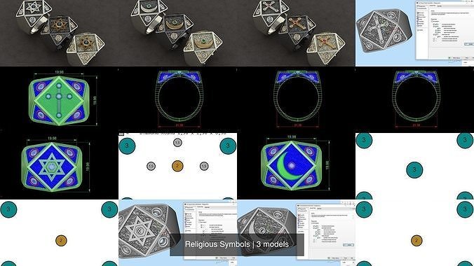 Religious Symbols 3D Model Collection