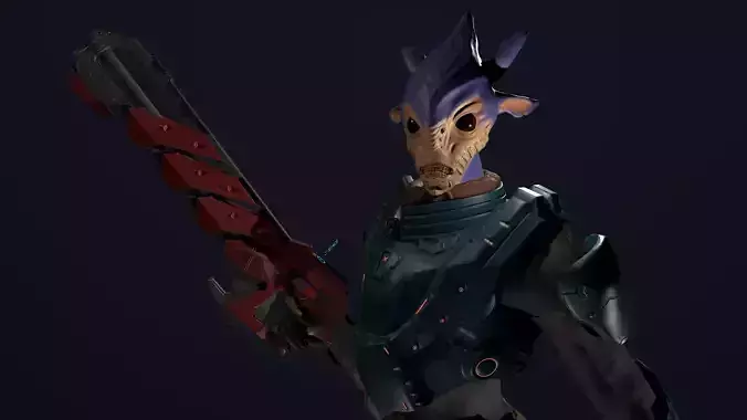 Alien character Low-poly 3D model