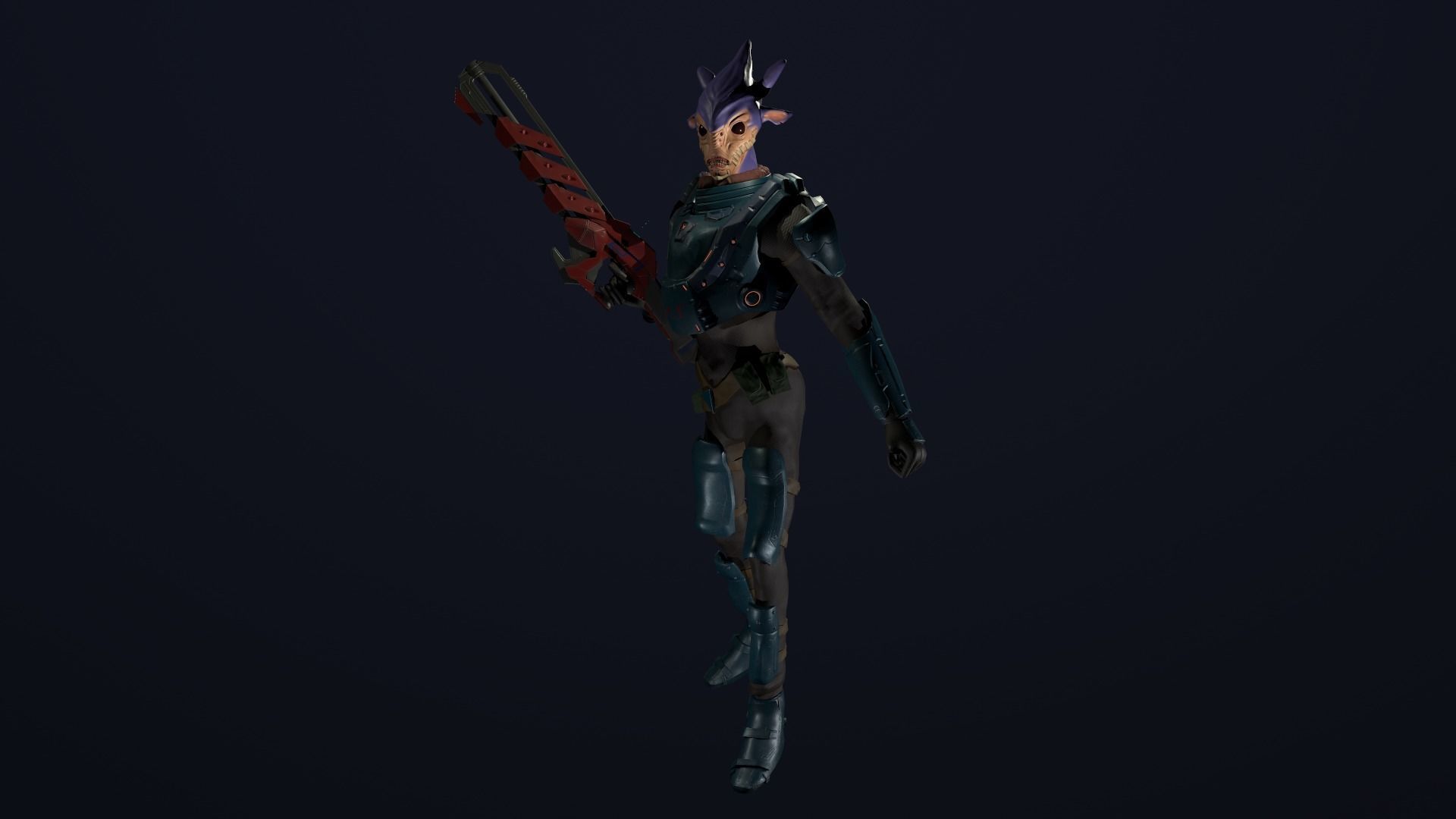 Alien character Low-poly 3D model_7