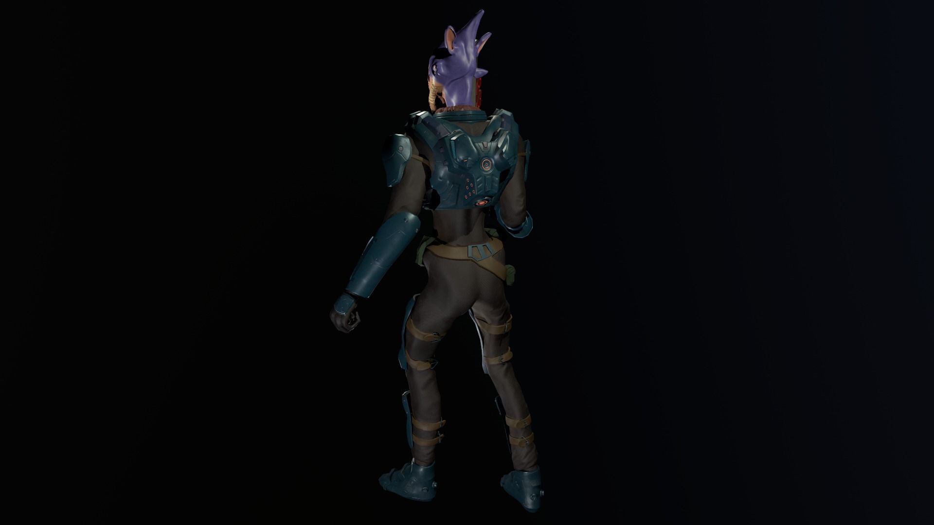 Alien character Low-poly 3D model_8