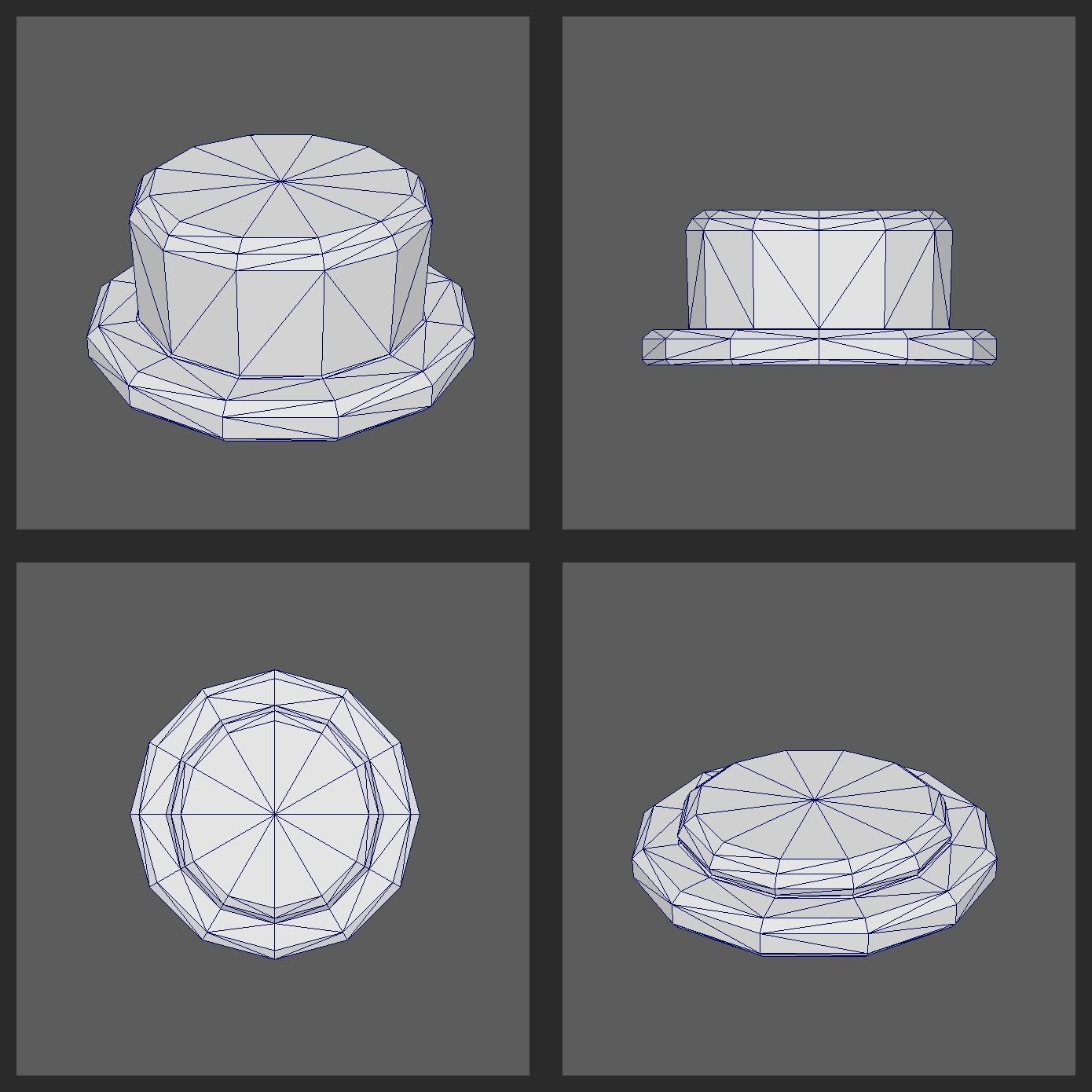 Button Low-poly 3D model_5