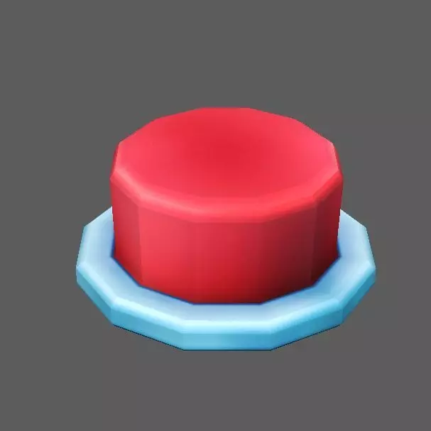 Button Low-poly 3D model_0