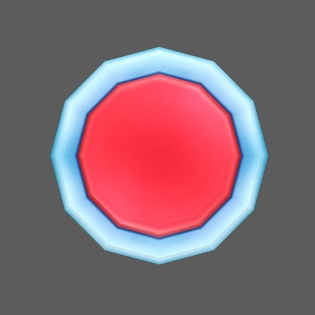 Button Low-poly 3D model_4