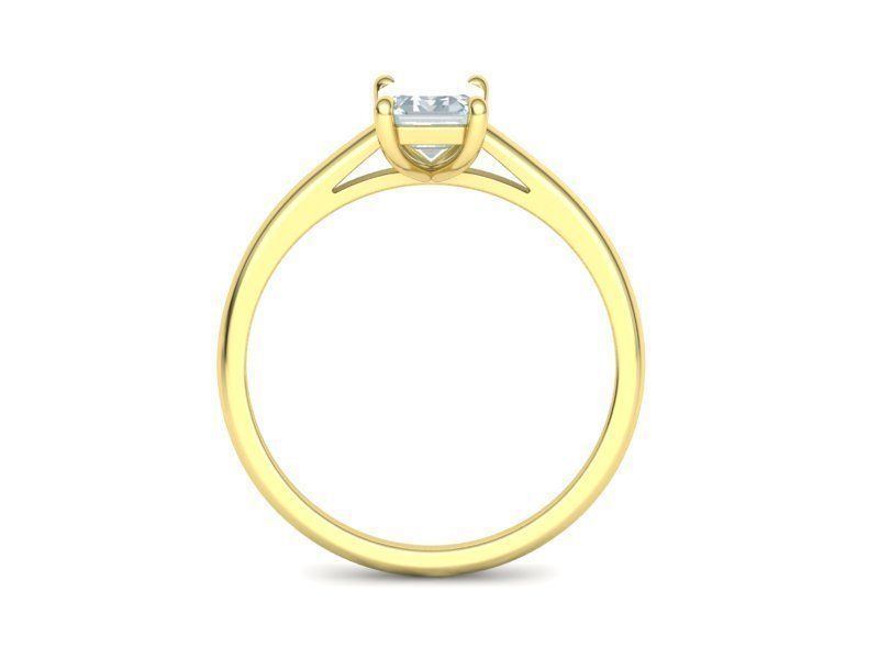 Classic Solitaire Ring  7x5 Emerald Cut Stone 3dmodel 3D print model_27