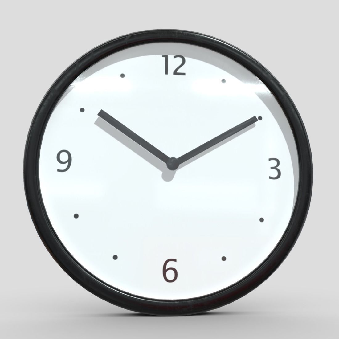 CC0 - Wall Clock 3 Free low-poly 3D model_3