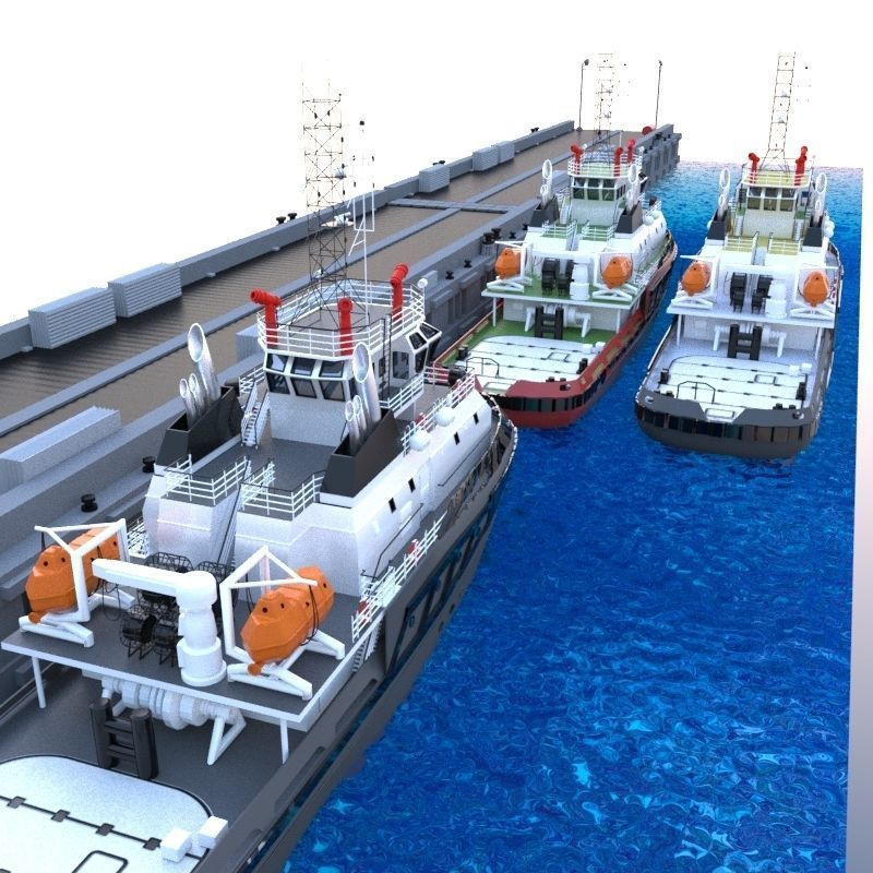 Berth and Pontoon 3D model_7