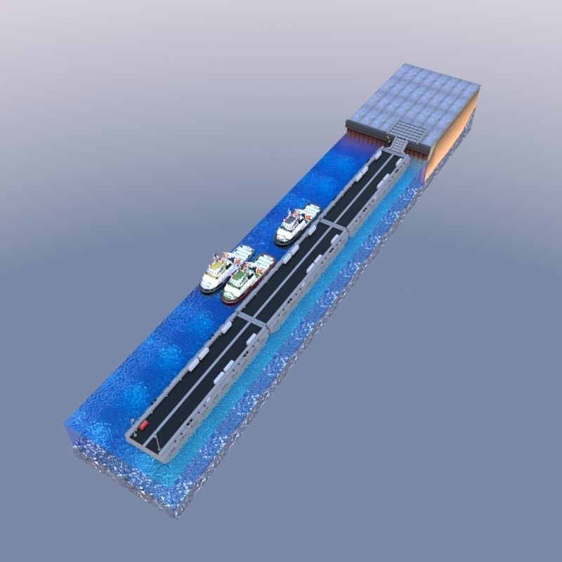 Berth and Pontoon 3D model_3