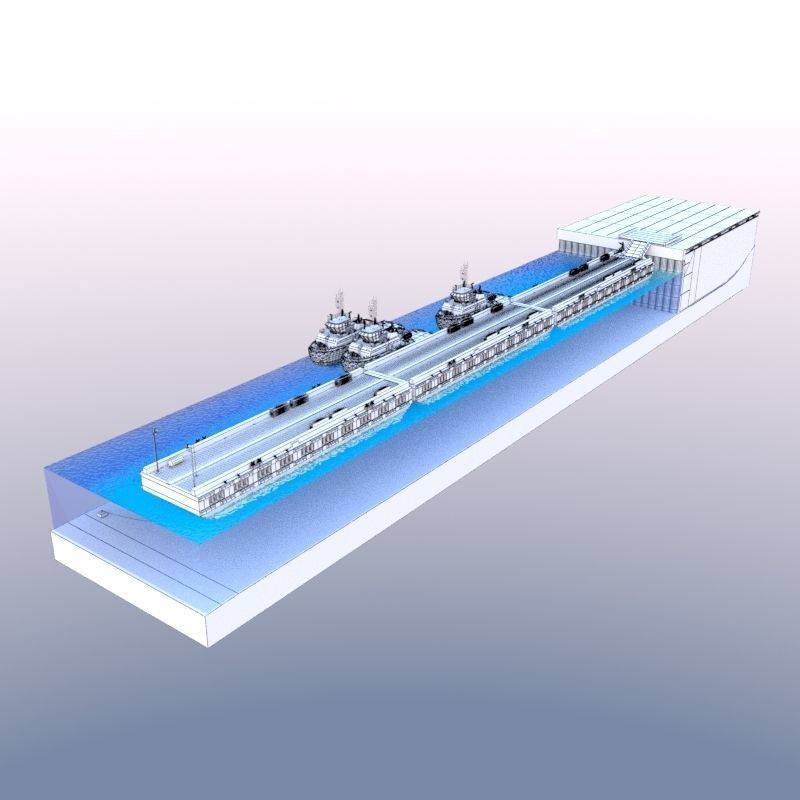 Berth and Pontoon 3D model_8