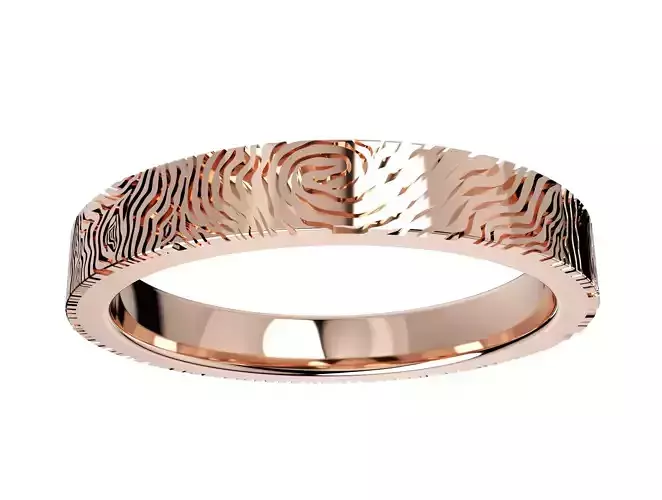  Wedding Set Rings Finger Print Styles CAD Design- CC125W