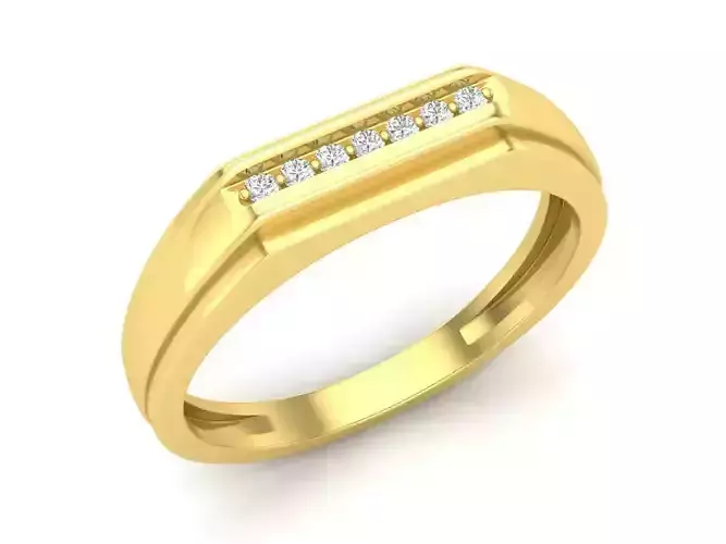 Diamond jewelry ring for man 3D print model